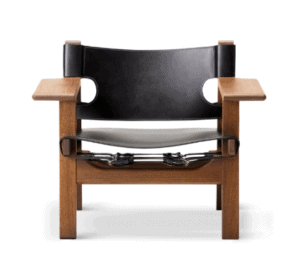 Den Spanske Stol - Røget Eg / Sort Læder